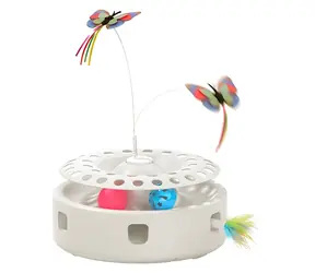 ROJECO Interaktives Katzenspielzeug 3-in-1, weiß / 3 Spielmodi / AA-Batterie oder USB