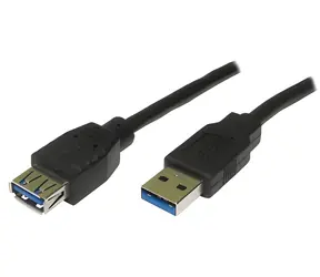 Neutrales USB 3.0-Verlängerungskabel / Typ A (Stecker) - Typ A (Buchse) / 1,8 m / schwarz