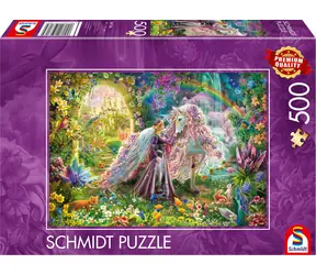 Schmidt Puzzle Traumreise mit einem Einhorn / 500 Teile / ab 10 Jahren