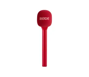 Rode Interview GO rot / Handadapter / für Wireless GO, GO II, GO 3, PRO, ME / Windschutz