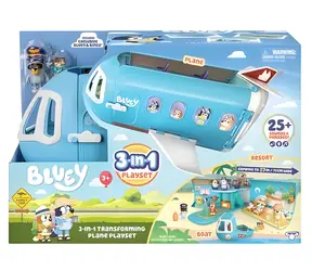 Moose Bluey Flugzeug 3-in-1 Spielset / 70 cm Resort / 2 Figuren / ab 3 Jahren