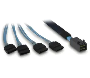 Inter-tech 88885670 schwarz/blau / Kabel / SFF-8643 - 4X SATA / 12 Gbit/s / 50 cm