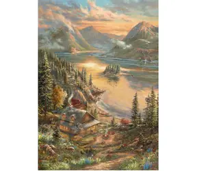 Schmidt Puzzle Thomas Kinkade Studios: Pracht am Seeufer / 500 Teile / ab 10 Jahren