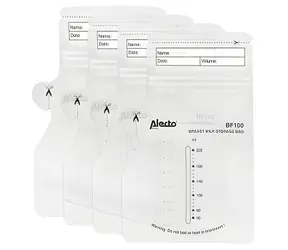 Alecto BF100 / Muttermilchbeutel / 220 ml / 100 Stück / BPA-frei