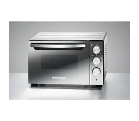Rommelsbacher Bgs 1400 silber-schwarz / Mini-Backofen / 22 l / 1380 W / Ober-, Unter- und Umluftheizung
