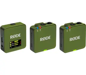 Rode Wireless GO Gen 3, dunkelgrün / Drahtloses Mikrofonsystem / 2 Sender und 1 Empfänger / 3,5-mm-Klinkenstecker / USB-C
