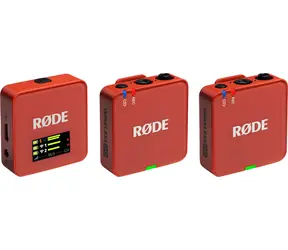 Rode Wireless GO Gen 3, dunkelrot / Drahtloses Mikrofonsystem / 2 Sender und 1 Empfänger / 3,5-mm-Klinkenanschluss / USB-C