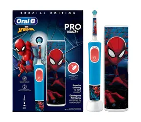 Oral-B Vitality Pro 103 Kids Spiderman blau/weiß / Elektrische Zahnbürste / Sensitiv-Modus / 2-Minuten-Timer
