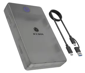 Icy Box IB-388-CU3 schwarz / Externes Gehäuse für 2,5"/3,5" SATA SSD/HDD / USB-C / UASP