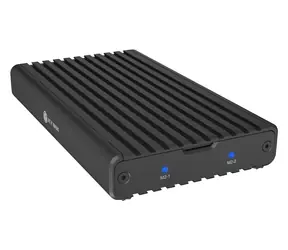 Icy Box IB-2817M-C32 schwarz / Externes Gehäuse für 2x M.2 NVMe / USB-C 3.2 Gen 2x2 / PCIe Gen3x2