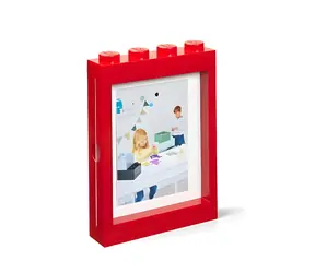 Lego -Fotorahmen „ Room Copenhagen“ rot / Foto 10x15 cm und 5x7 Zoll / Platz für Minifigur / 268x47x191 mm