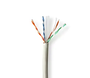 Nedis Installationskabel CAT6 U/UTP 100 m Grau / Installationskabel / Reines Kupfer / LSZH / Rund