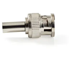 Nedis BNC-Stecker silber / Stecker / gerade / Crimp, 50 Ohm / 25 Stück.