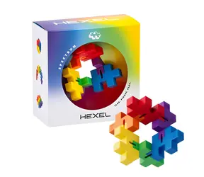 PLUS- PLUS Fidget Hexel Spectrum / Antistress-Spielzeug / 6-teilig / Regenbogenfarben