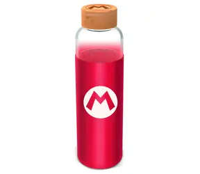 STOR Super Mario Trinkflasche 585 ml / Glas / Silikonhülle
