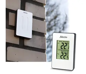 Alecto WS-1050 weiß / Wetterstation / drahtloser Außensensor / Innen- und Außentemperatur