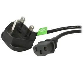 StarTech Stromkabel BS 1363-C13 schwarz / Stromkabel / 1,8 m / 250 V / 10 A