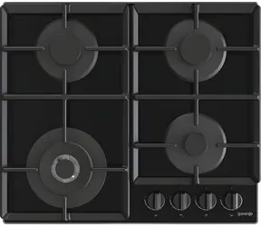 Gorenje GTW641EB schwarz / Gaskochfeld / 60 cm / 4 Brenner / Wokbrenner