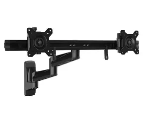StarTech Wandarm für 2 Monitore, schwarz / Arm für 2 Monitore / 15-24 Zoll / Tragkraft 10 kg / 360°-Drehung