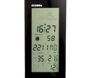 Alecto WS-1150 schwarz/silber / Wetterstation / drahtloser Sensor / Wettervorhersage / Wecker