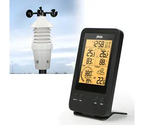 Alecto WS-3400 schwarz / Wetterstation / Funksensor / DCF-Zeitmessung / 5,5"-Display
