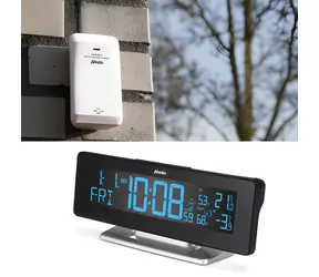 Alecto WS-2500 / Wetterstation / drahtloser Außensensor / Temperatur und Luftfeuchtigkeit / DCF-gesteuerte Zeitschaltuhr / Wecker