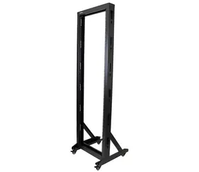 StarTech Open Rack 42U schwarz / Open Rack / 19" / Breite 600 mm / Tiefe 600 mm / Tragfähigkeit 300 kg