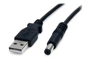 StarTech USB-auf-Hohlstecker-Stromkabel Typ M, Schwarz / Stromkabel / 5 mm / 0,9 m