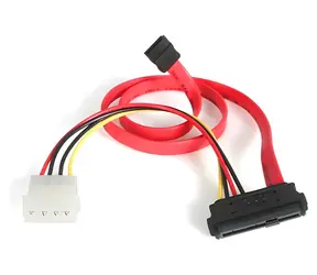 StarTech SAS 29-Pin zu SATA + LP4 Kabel rot / Kabel / SATA 15-Pin / LP4 / 0,46 m