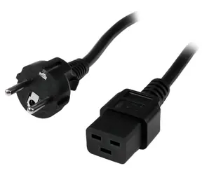 StarTech Schuko-Stromkabel - C19, 2 m, schwarz / Stromkabel / CEE7/7 - C19 / 16 A