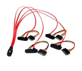 StarTech SFF-8087 auf 4X SFF-8482 schwarzes SAS-Kabel mit Splitter (0,5 m)