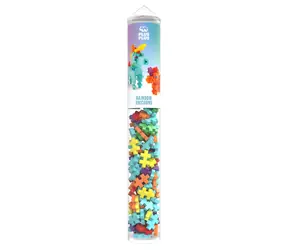 PLUS- PLUS Regenbogen-Einhörner Bausatz / 100 Teile / Tube