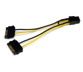 StarTech SATA-zu-PCIe-6-Pin-Stromkabel, schwarz / Stromkabel / 0,15 m