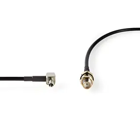 Nedis Antennenkabel SMA - TS9 schwarz / Antennenkabel / SMA-Buchse - TS9-Stecker / vergoldet / 50 Ohm / 0,2 m