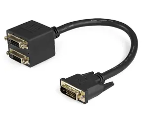 StarTech DVI-D-Video-Splitterkabel schwarz / Splitterkabel / 1x DVI-D - 2x DVI-D / 0,3 m