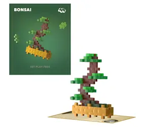 PLUS- PLUS Bausatz Blumen Grüner Bonsai / ab 5 Jahren / recycelter Kunststoff