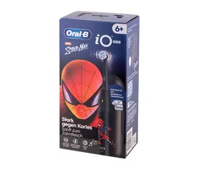 Oral-B iO Kids Spiderman schwarz / elektrische Kinderzahnbürste mit Timer / ab 6 Jahren / Reiseetui