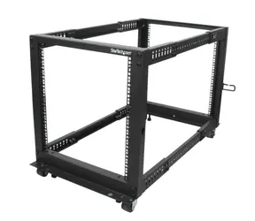 StarTech Open Frame 12U schwarz / Standrack / 19" / Tiefe verstellbar / Tragfähigkeit 544 kg