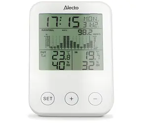 Alecto WS-1200 schwarz, grau / Wetterstation / Funksensor / Reichweite 30 m / LCD 8,9 cm