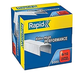 Rapid 9:12 Super Strong Heftklammern / Für Rapid HD 210 / Ermöglicht das Heften von 60-90 Blatt / 5000 Stück
