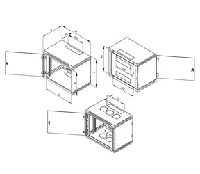 Triton RBA / Wandrack / 19" / einteilig / 9 HE / Tiefe 395 mm