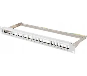 Lanberg Patchpanel für Keystone grau / Patchpanel / 24 Ports / FTP / 1 HE / 19" / unbestückt