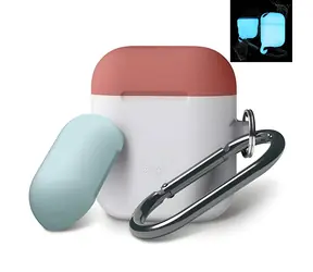 Elago AirPods Silikon Duo Hängehülle Nachtgrün/Italienisches Rosa/Korallenblau / Hülle für AirPods