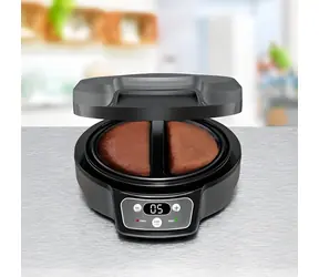 Rommelsbacher Omelett-Chef OM 950 Anthrazit / Omelett-Maker / 950 W / 2 Pfannen / Timer