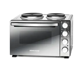 Rommelsbacher KM 3300 silber-schwarz / Miniküche / 3250 W / 30 l / 2 Kochplatten