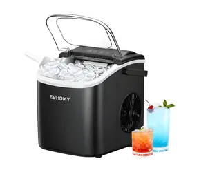 Euhomy IM001 schwarz / Eiswürfelbereiter / 12 kg Eis/Tag / 1,2 l / Selbstreinigungsfunktion