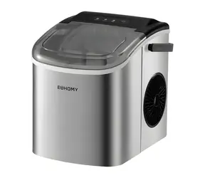 Euhomy IM001 silber / Eiswürfelbereiter / 1,2 l / 12 kg pro 24 h / Selbstreinigungsfunktion