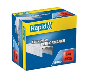 Rapid 9:8 Heftklammern / Für Rapid HD 110 & HD 210 / Ermöglicht das Heften von 10-40 Blatt / 5000 Stück
