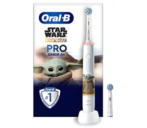Oral-B Junior Pro Grogu & Star Wars weiß / Kinderzahnbürste / 3 Reinigungsmodi / Drucksensor / ab 6 Jahren