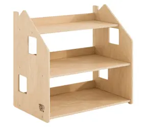BusyKids Spielzeugregal Naturholz / Kinderregal / 3 Regalböden / Birkensperrholz